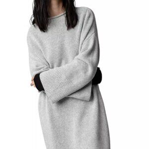 Zadig & Voltaire Selena Side Slit Sweater Dress BNWT Wool Cashmere